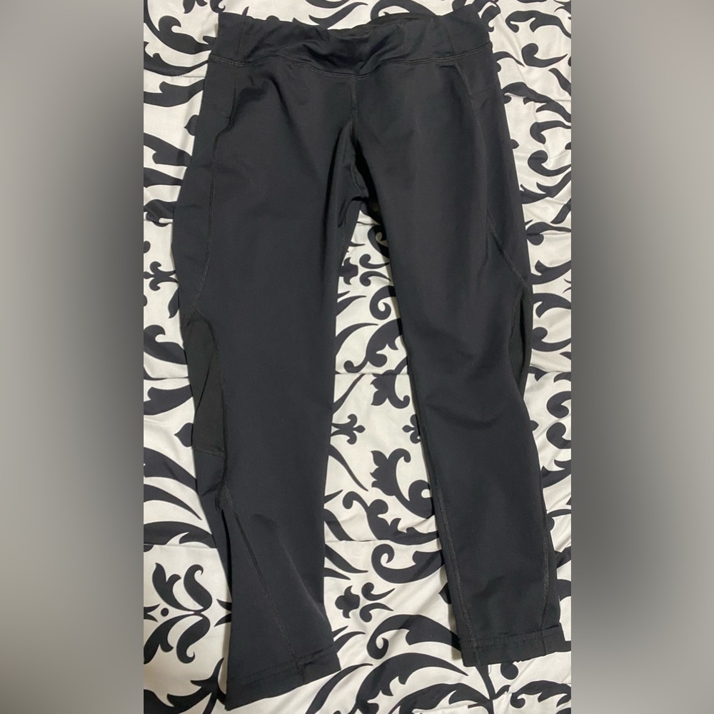 REI Black Capri Leggings with zippers at bottom-size med